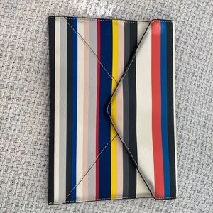 RebeccaMinkoff stripped envelope clutch.